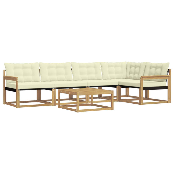 Set de canapele de exterior 6 pcs Alb și crem 79 x 79 x 37 cm WALTI