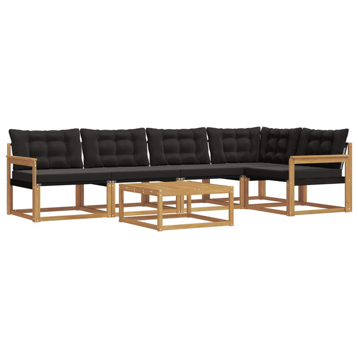 Set de canapele de exterior 6 pcs Alb și negru 79 x 79 x 37 cm WALTI