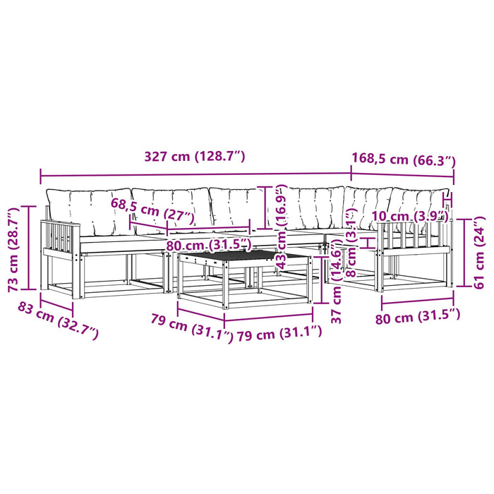 Set de canapele de exterior 6 pcs Alb și crem WALTI