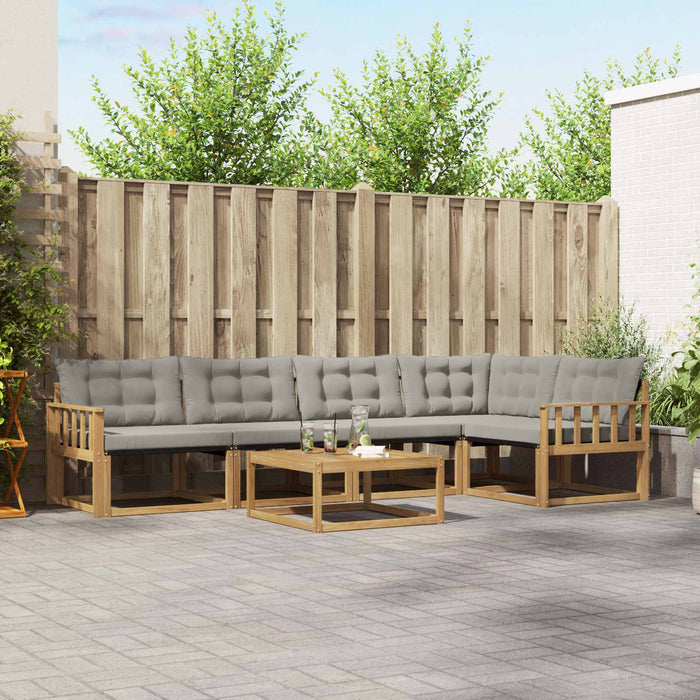 Set de canapele de exterior 6 pcs Alb și gri deschis WALTI