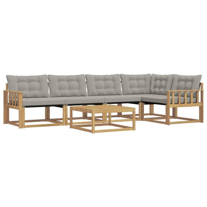 Set de canapele de exterior 6 pcs Alb și gri deschis WALTI