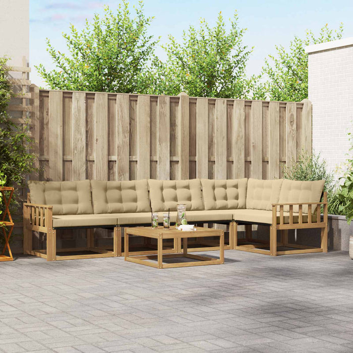 Set de canapele de exterior 6 pcs Alb și Bej 79 x 79 x 37 cm WALTI