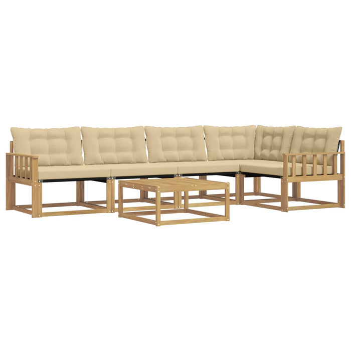 Set de canapele de exterior 6 pcs Alb și Bej 79 x 79 x 37 cm WALTI