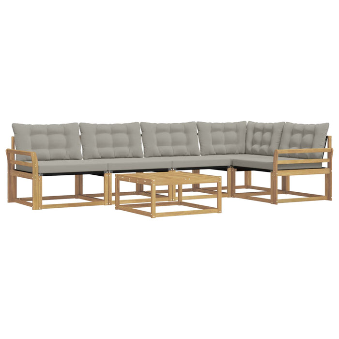 Set de canapele de exterior 6 pcs Alb și gri deschis WALTI