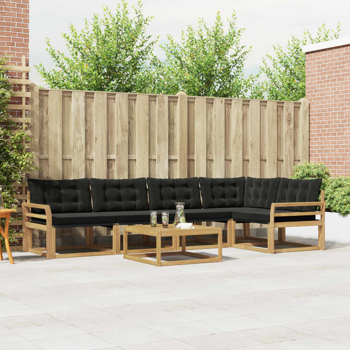 Set de canapele de exterior 6 pcs Alb și negru 79 x 79 x 37 cm WALTI