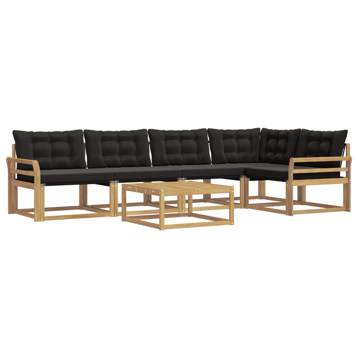 Set de canapele de exterior 6 pcs Alb și negru 79 x 79 x 37 cm WALTI