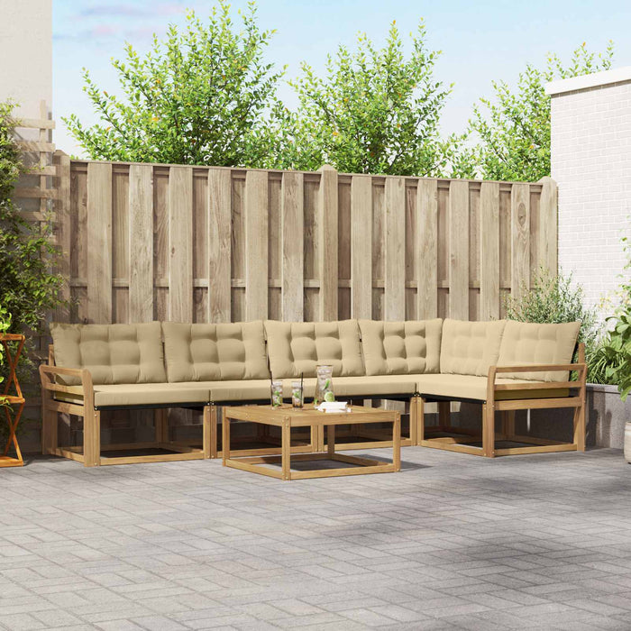 Set de canapele de exterior 6 pcs Alb și Bej 79 x 79 x 37 cm WALTI