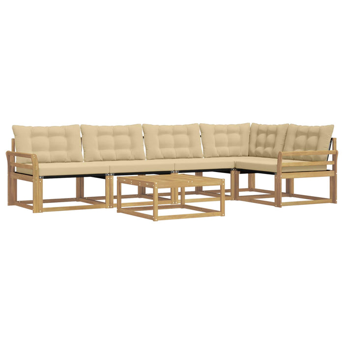 Set de canapele de exterior 6 pcs Alb și Bej 79 x 79 x 37 cm WALTI