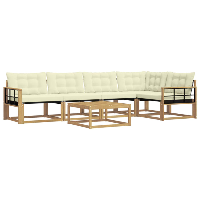 Set de canapele de exterior 6 pcs Alb și crem 79 x 79 x 37 cm WALTI