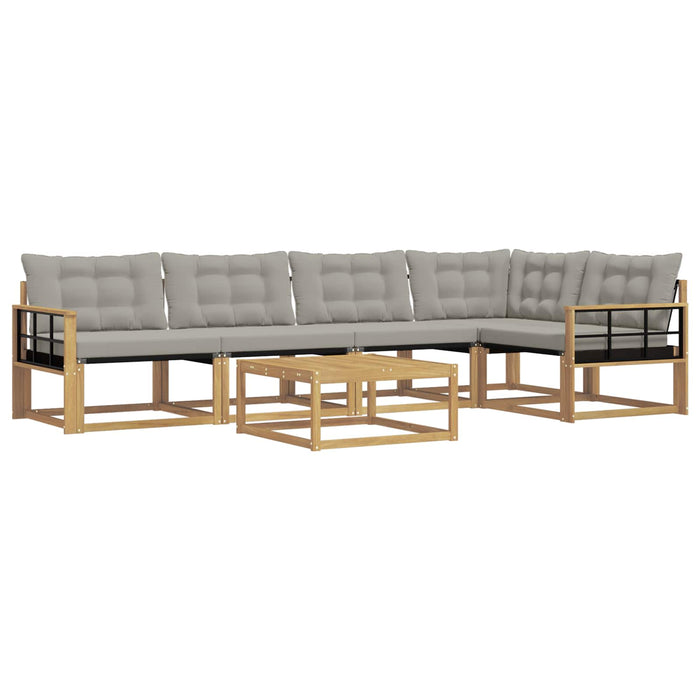 Set de canapele de exterior 6 pcs Alb și gri deschis WALTI
