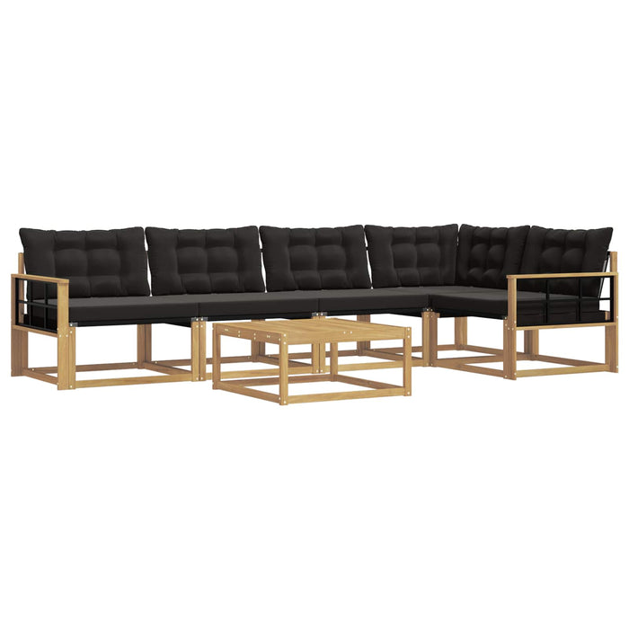 Set de canapele de exterior 6 pcs Alb și negru 79 x 79 x 37 cm WALTI