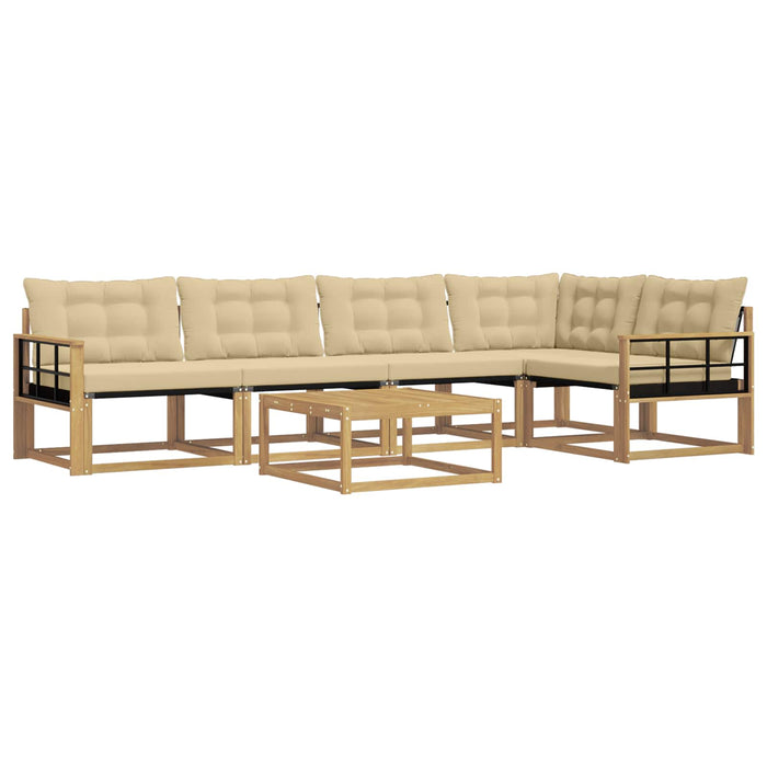 Set de canapele de exterior 6 pcs Alb și Bej 79 x 79 x 37 cm WALTI