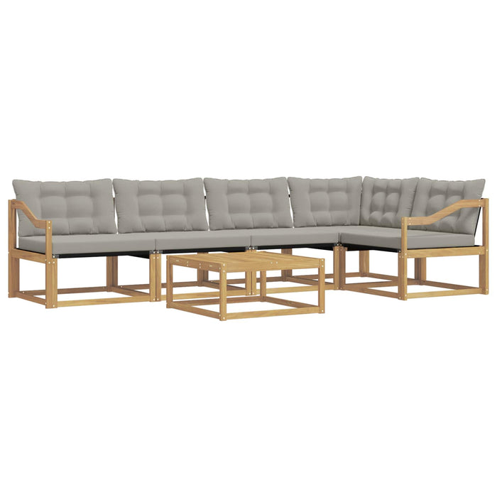 Set de canapele de exterior 6 pcs Alb și gri deschis WALTI