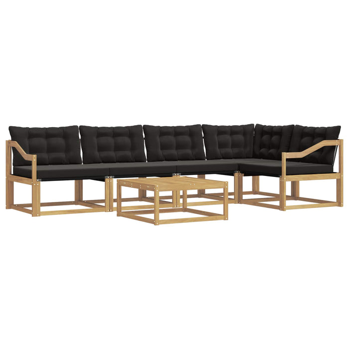 Set de canapele de exterior 6 pcs Alb și negru 79 x 79 x 37 cm WALTI