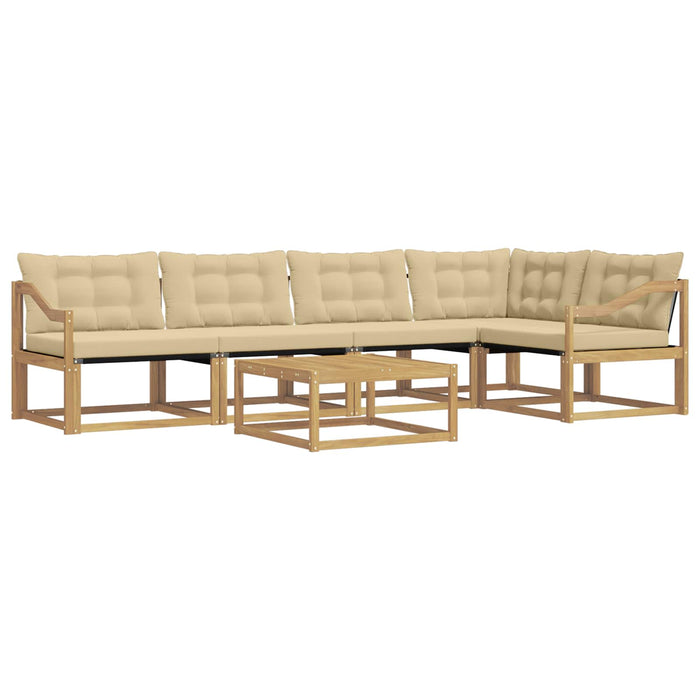 Set de canapele de exterior 6 pcs Alb și Bej 79 x 79 x 37 cm WALTI