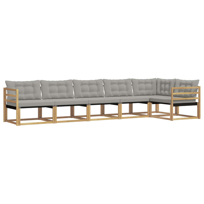 Set de canapele de exterior cu pernă 6 pcs Alb și gri deschis WALTI