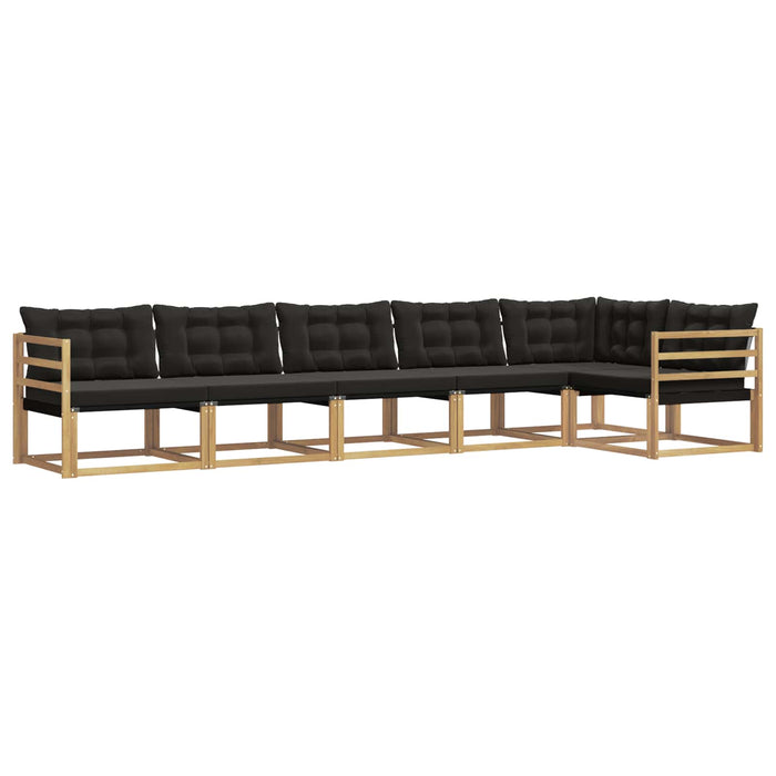 Set de canapele de exterior cu pernă 6 pcs Alb și negru WALTI