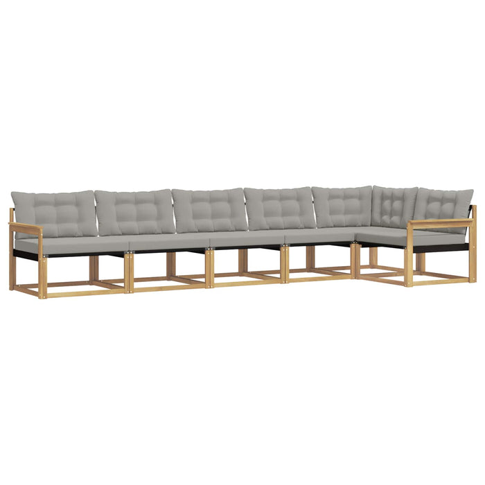 Set de canapele de exterior cu pernă 6 pcs Alb și gri deschis WALTI