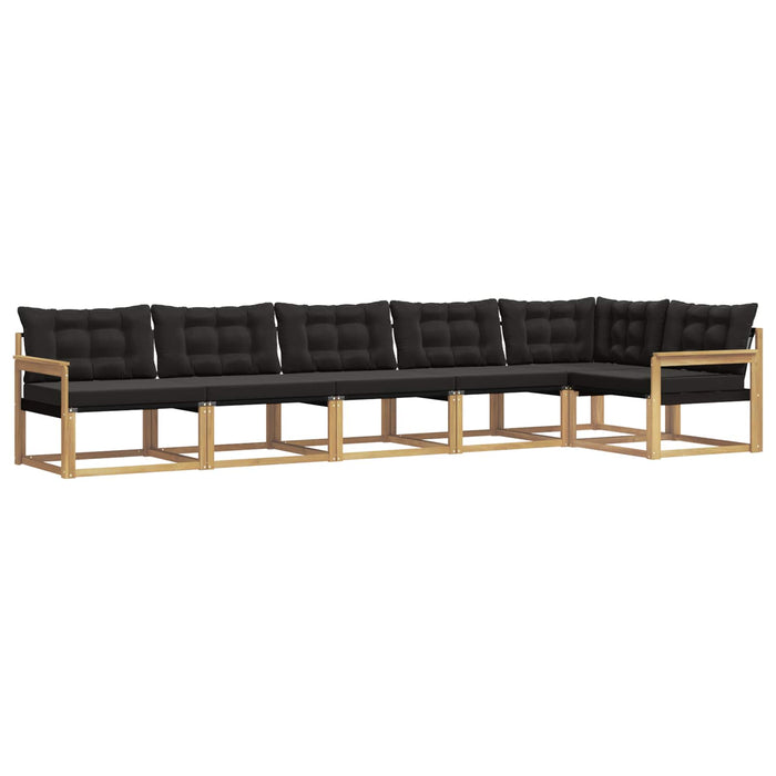 Set de canapele de exterior cu pernă 6 pcs Alb și negru WALTI