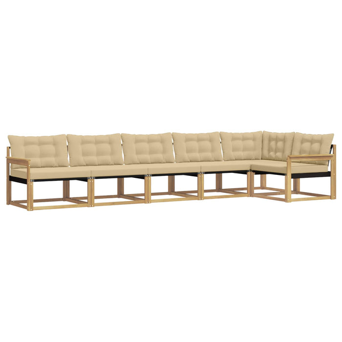 Set de canapele de exterior cu pernă 6 pcs Alb și Bej WALTI