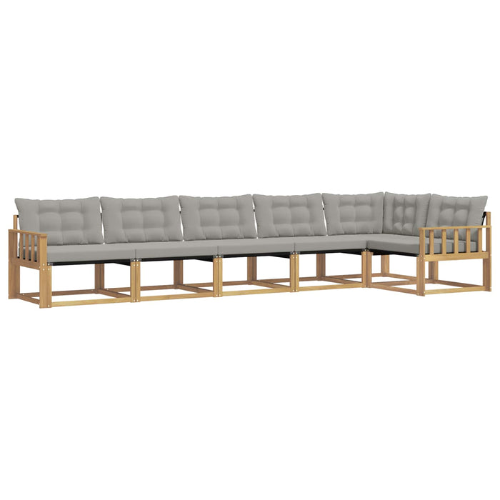 Set de canapele de exterior cu pernă 6 pcs Alb și gri deschis WALTI