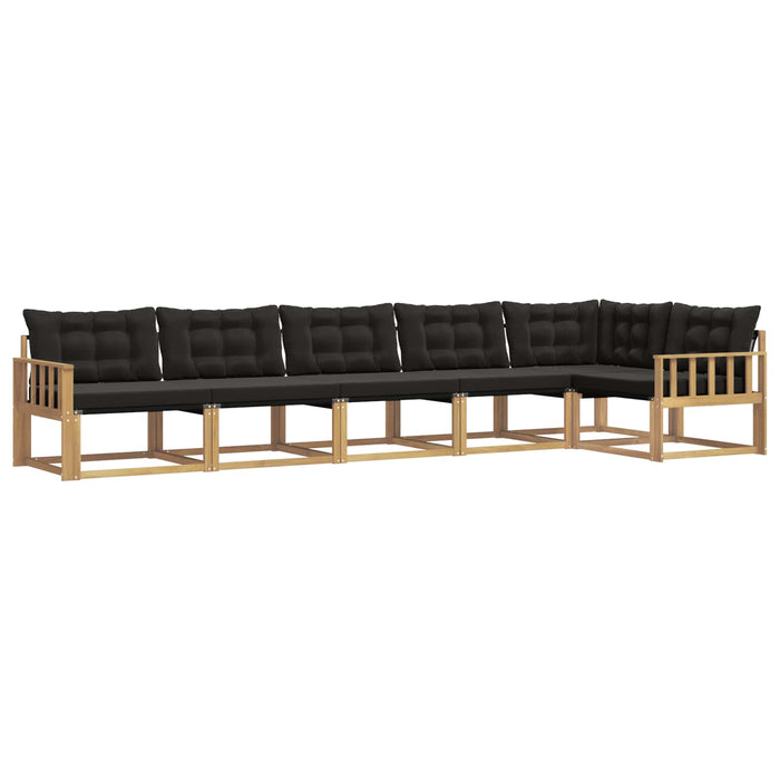 Set de canapele de exterior cu pernă 6 pcs Alb și negru WALTI