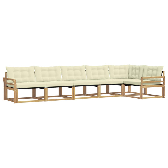 Set de canapele de exterior cu pernă 6 pcs Alb și crem WALTI