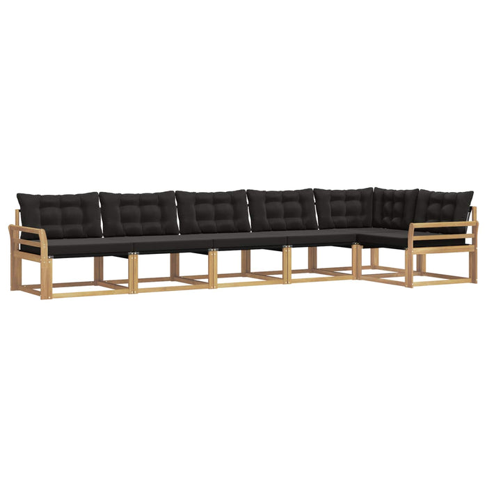Set de canapele de exterior cu pernă 6 pcs Alb și negru WALTI