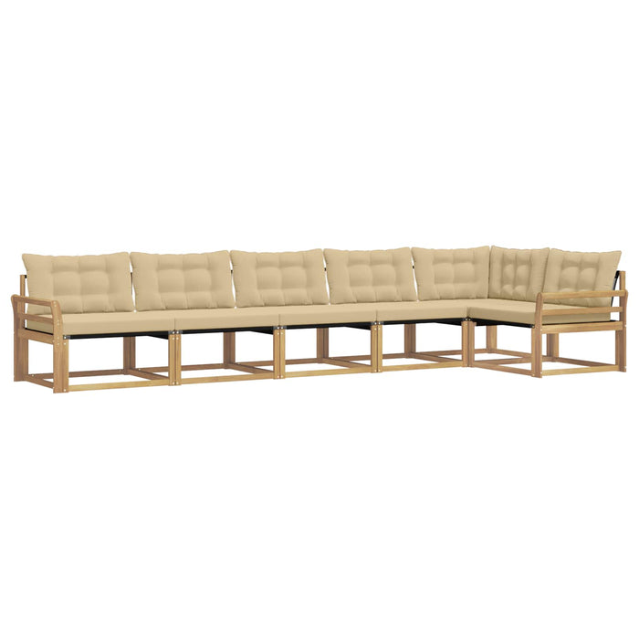 Set de canapele de exterior cu pernă 6 pcs Alb și Bej WALTI