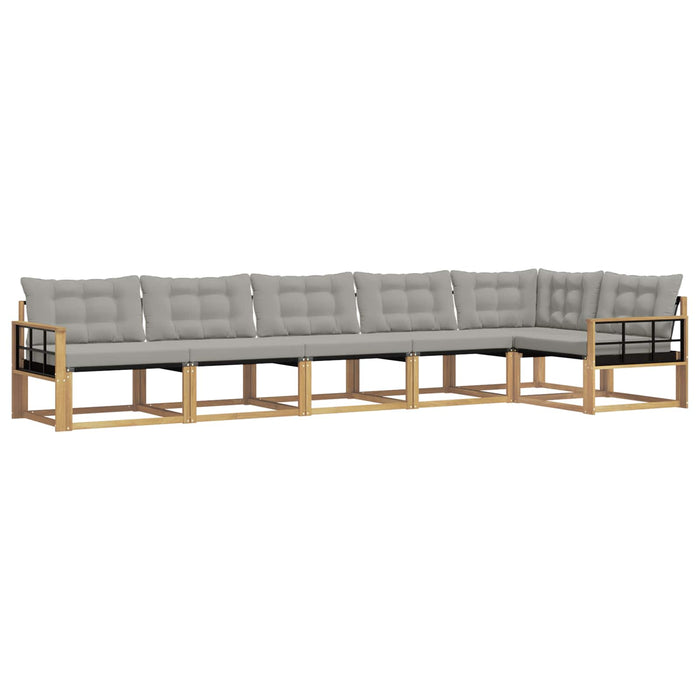 Set de canapele de exterior cu pernă 6 pcs Alb și gri deschis WALTI