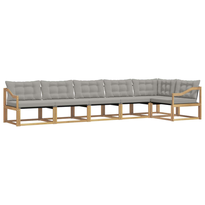 Set de canapele de exterior cu pernă 6 pcs Alb și gri deschis WALTI