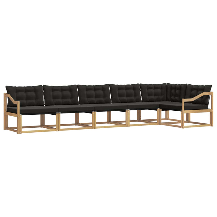 Set de canapele de exterior cu pernă 6 pcs Alb și negru WALTI