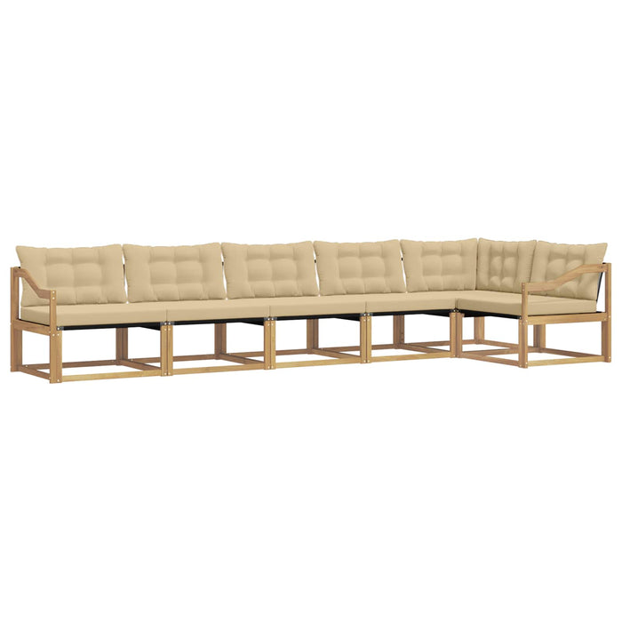 Set de canapele de exterior cu pernă 6 pcs Alb și Bej WALTI