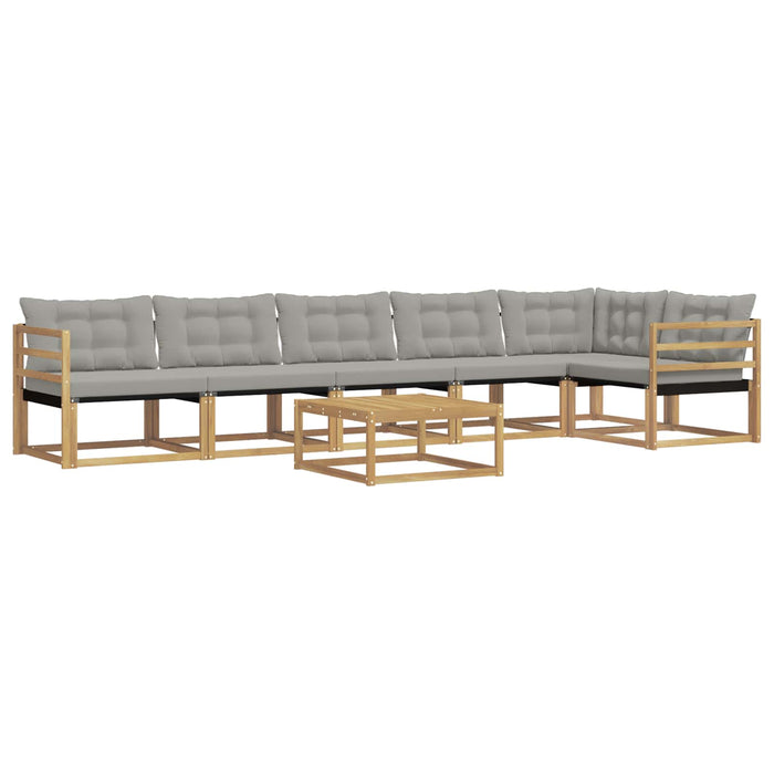 Set de canapele de exterior 7 pcs Alb și gri deschis WALTI