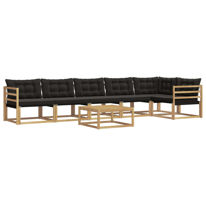 Set de canapele de exterior 7 pcs Alb și negru 79 x 79 x 37 cm WALTI