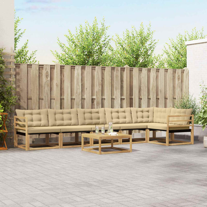 Set de canapele de exterior 7 pcs Alb și Bej 79 x 79 x 37 cm WALTI