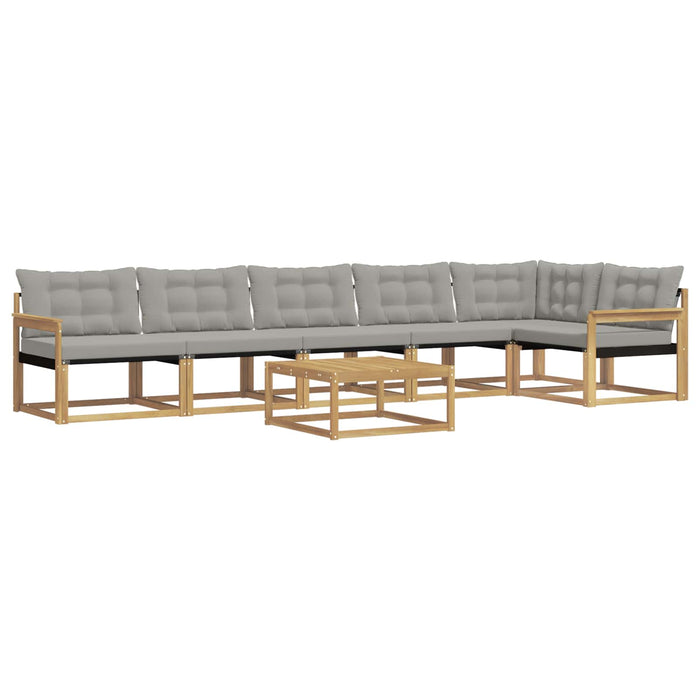 Set de canapele de exterior 7 pcs Alb și gri deschis WALTI