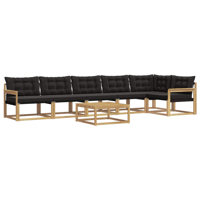 Set de canapele de exterior 7 pcs Alb și negru 79 x 79 x 37 cm WALTI