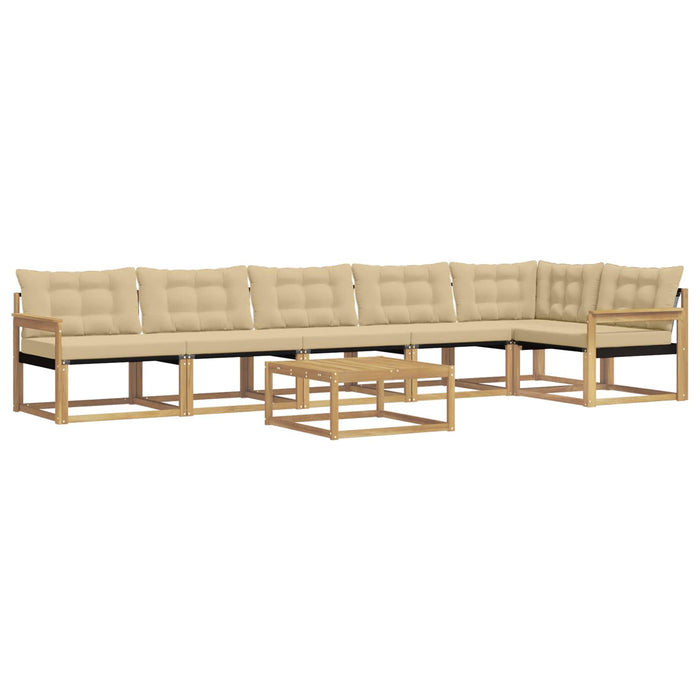 Set de canapele de exterior 7 pcs Alb și Bej 79 x 79 x 37 cm WALTI
