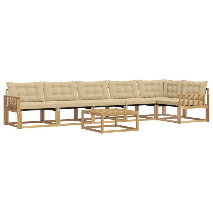 Set de canapele de exterior 7 pcs Alb și Bej 79 x 79 x 37 cm WALTI