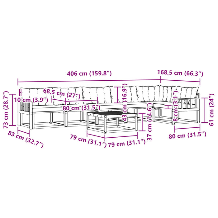 Set de canapele de exterior 7 pcs Alb și Bej 79 x 79 x 37 cm WALTI