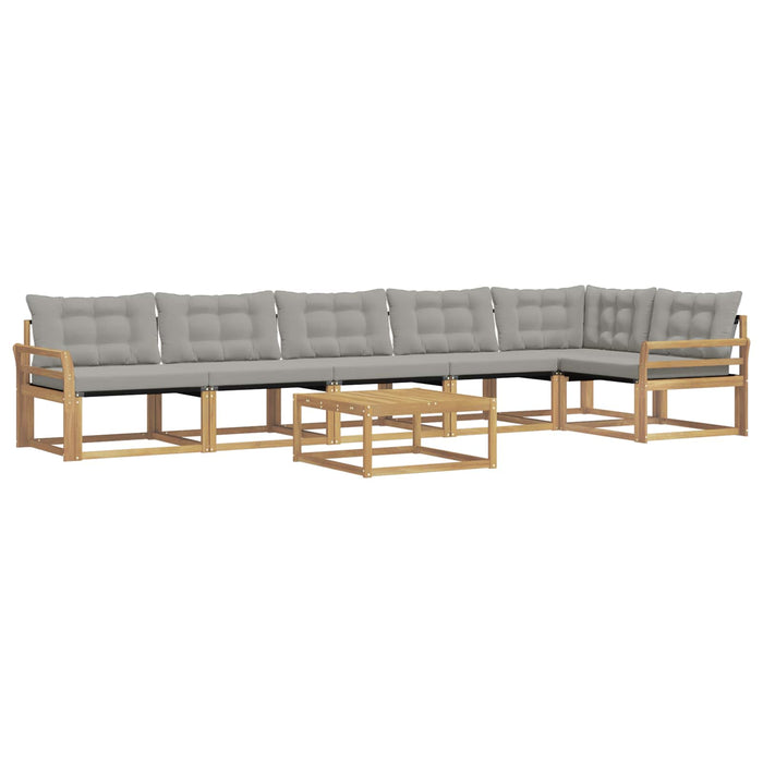 Set de canapele de exterior 7 pcs Alb și gri deschis WALTI
