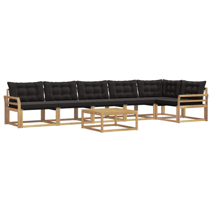 Set de canapele de exterior 7 pcs Alb și negru 79 x 79 x 37 cm WALTI