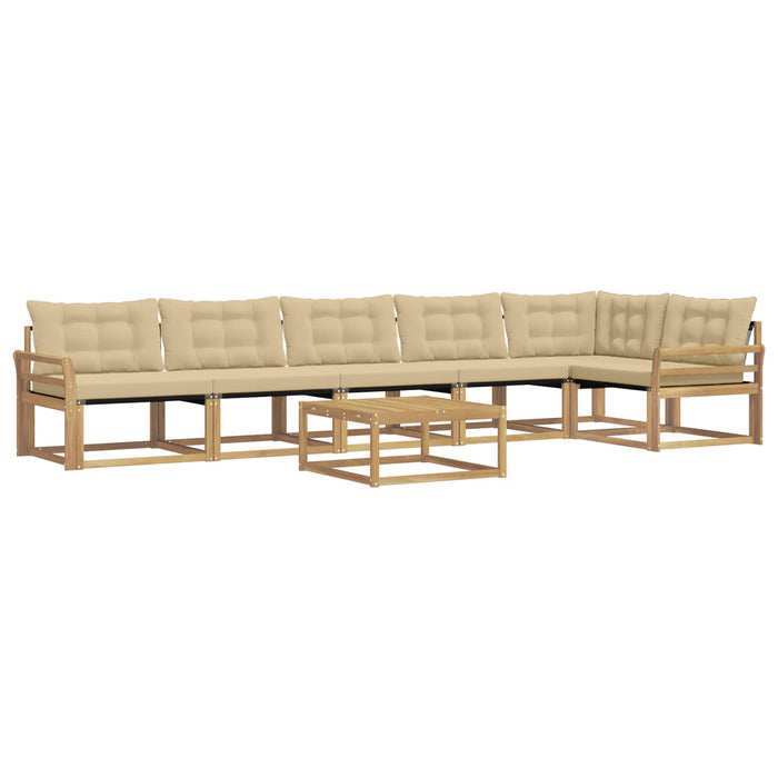 Set de canapele de exterior 7 pcs Alb și Bej 79 x 79 x 37 cm WALTI