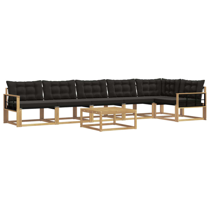 Set de canapele de exterior 7 pcs Alb și negru 79 x 79 x 37 cm WALTI