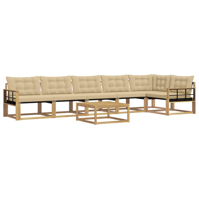 Set de canapele de exterior 7 pcs Alb și Bej 79 x 79 x 37 cm WALTI