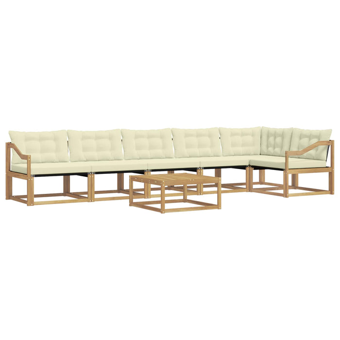 Set de canapele de exterior 7 pcs Alb și crem 79 x 79 x 37 cm WALTI