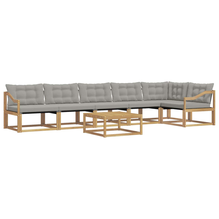 Set de canapele de exterior 7 pcs Alb și gri deschis WALTI