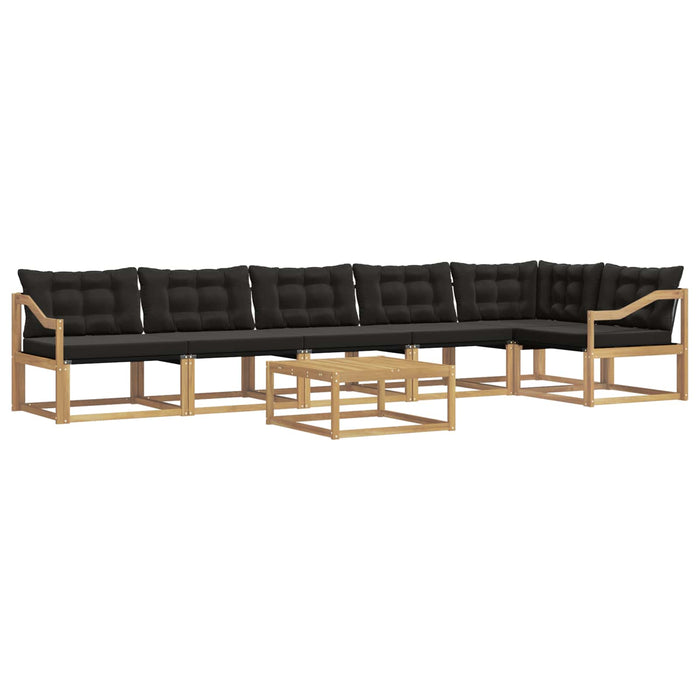 Set de canapele de exterior 7 pcs Alb și negru 79 x 79 x 37 cm WALTI