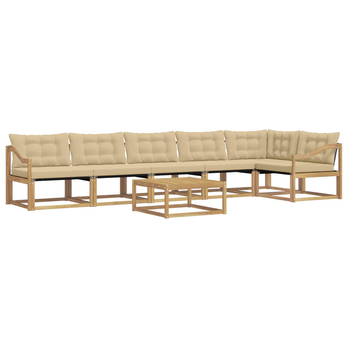 Set de canapele de exterior 7 pcs Alb și Bej 79 x 79 x 37 cm WALTI